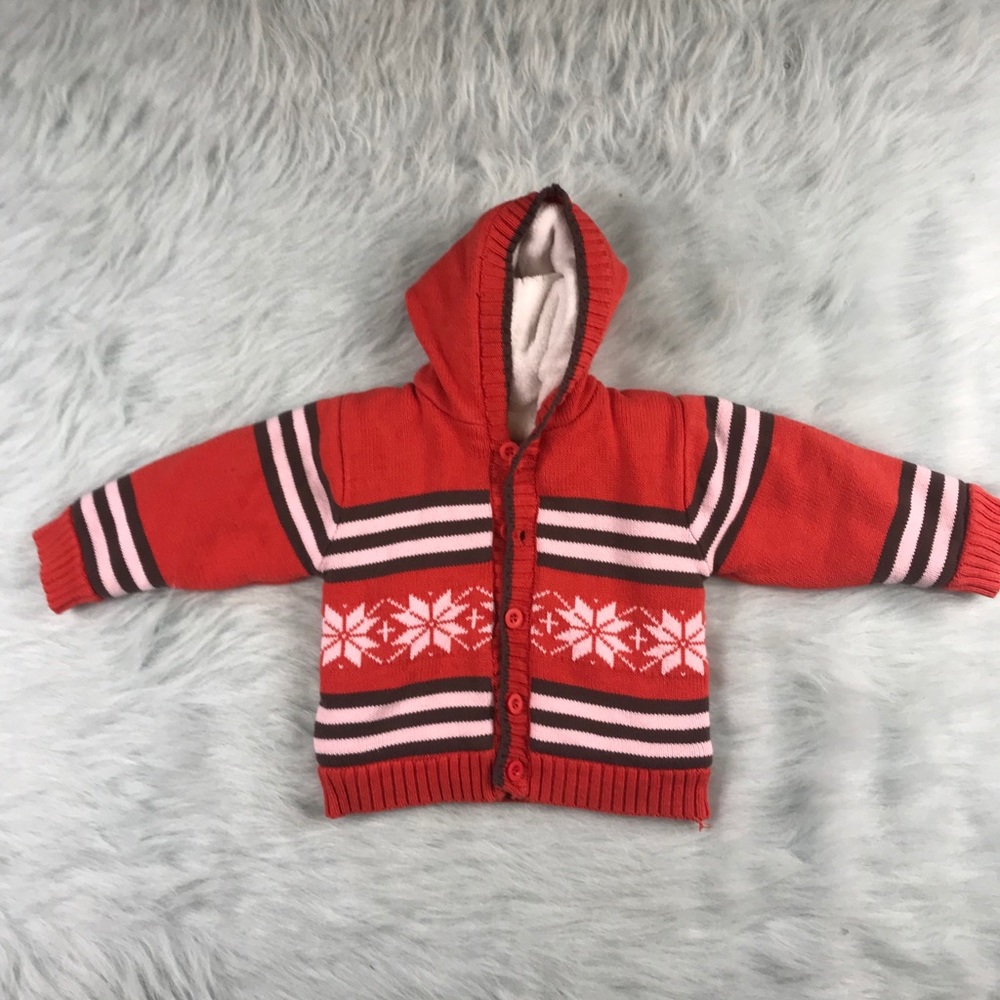 🦐Kids Orange Fur Sweater Size 18months